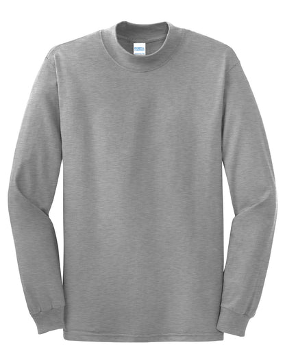 Front View of Ath. Heather Port & Co Essential Mock Turtleneck. PC61M plain
