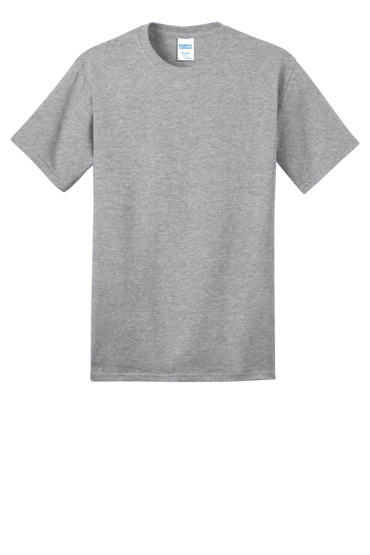 Front View of Ath Heather Port & Co Ring Spun Cotton Tee. PC150 plain