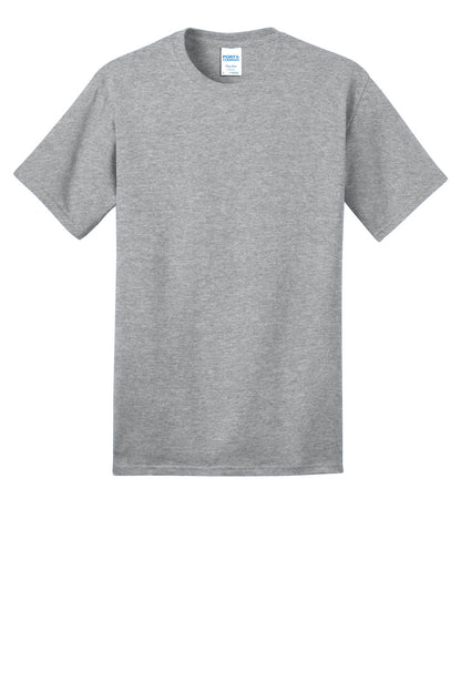 Front View of Ath Heather Port & Co Ring Spun Cotton Tee. PC150 plain
