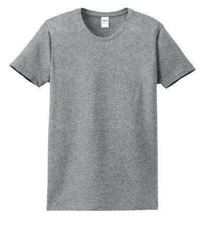Front View of Ath Heather Port & Co Women's Essential Tee. LPC61 plain