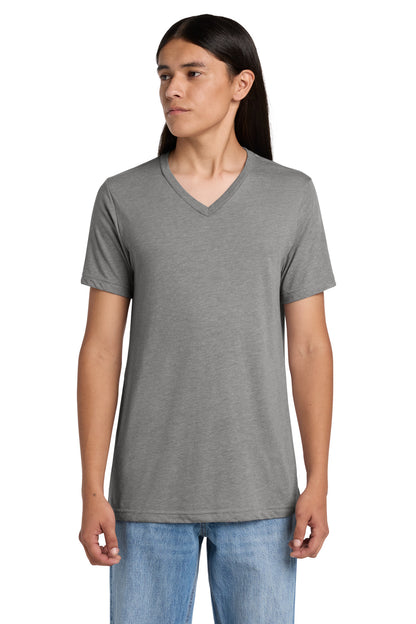 Front View of Athl Grey TB BELLA+CANVAS Unisex Triblend Short Sleeve V-Neck Te. BC3415 plain