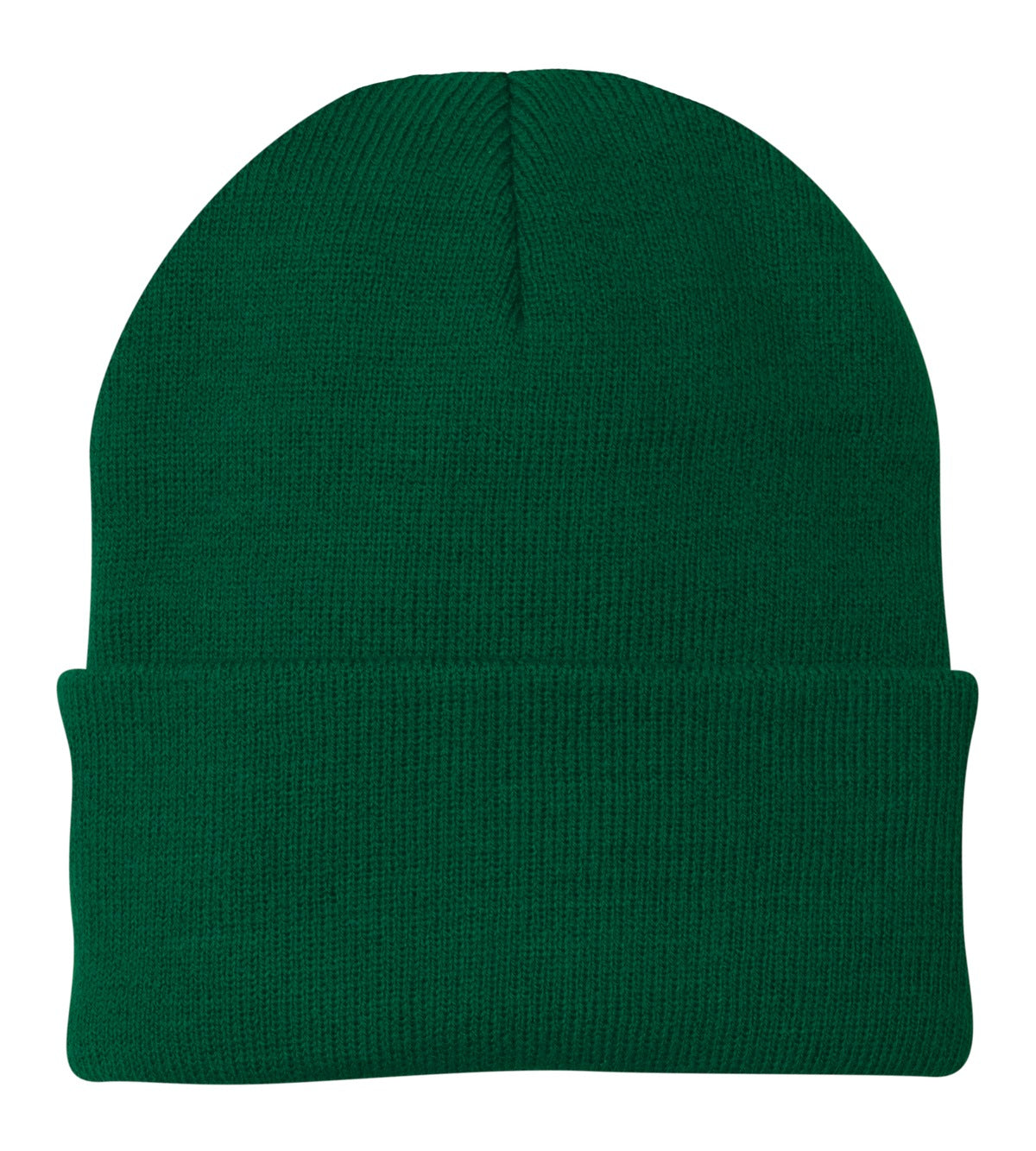 Front View of Athletic Green Port Authority Knit Cap. CP90 plain