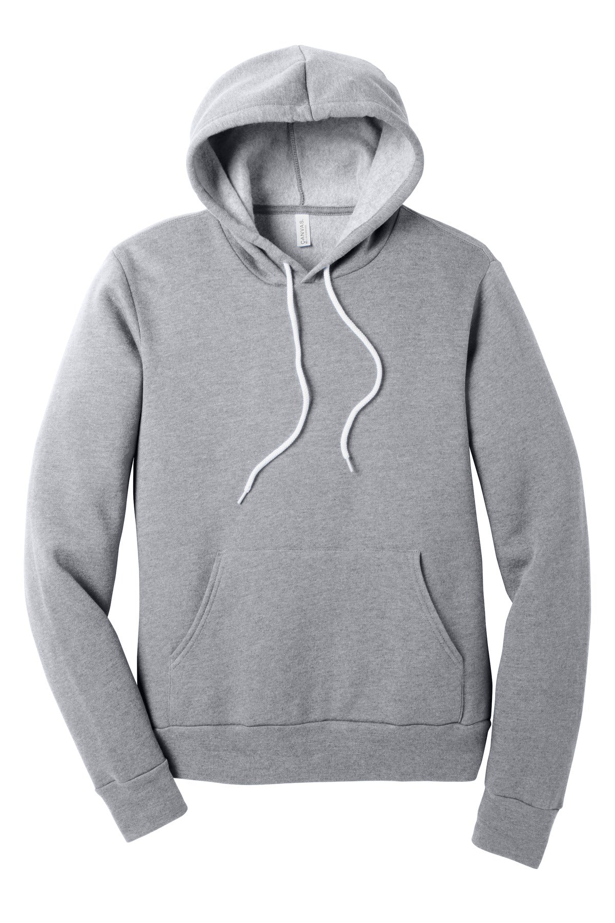 Front View of Athletic Ht BELLA+CANVAS Unisex Sponge Fleece Pullover Hoodie. BC3719 plain