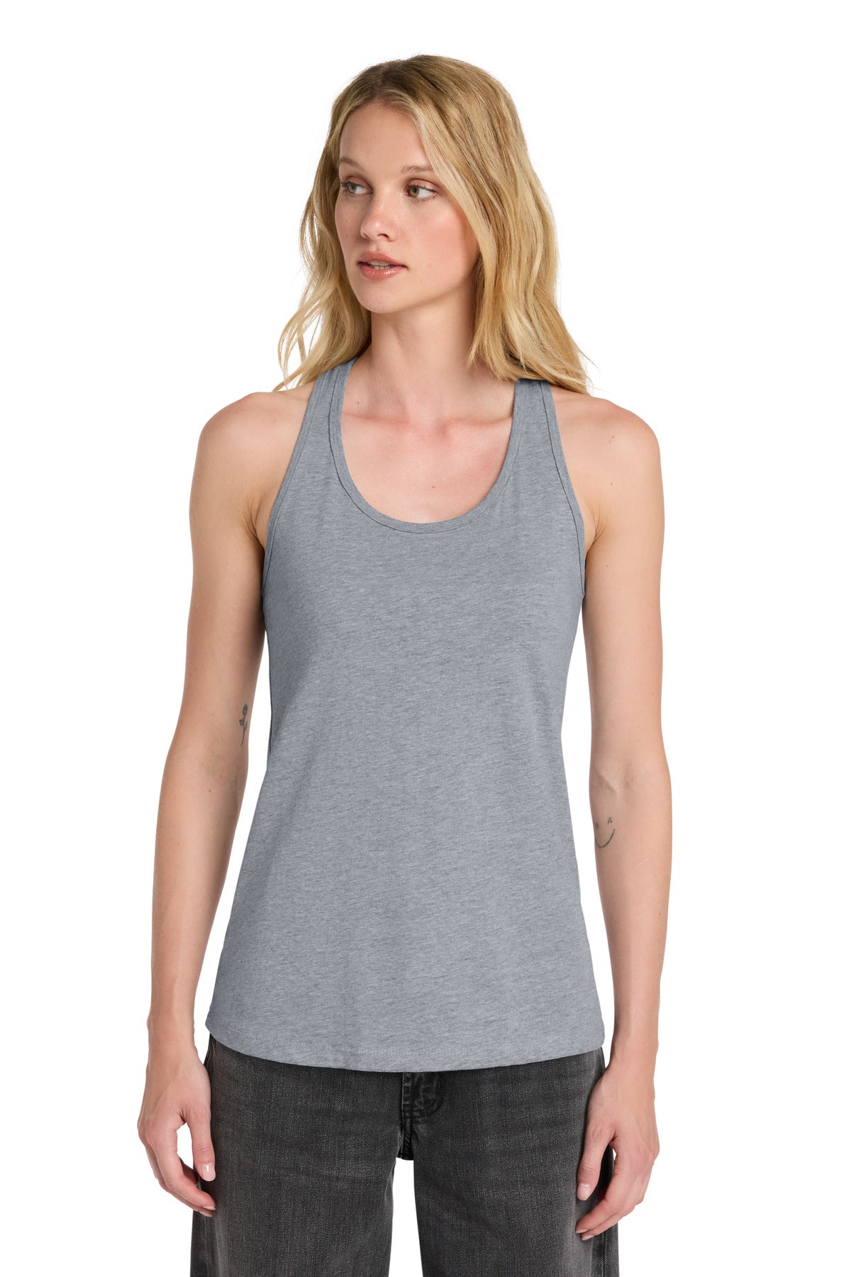 Front View of Athletic Ht BELLA+CANVAS Women's Jersey Racerback Tank. BC6008 plain