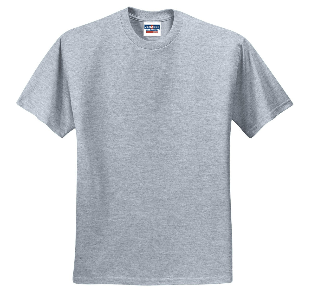 Front View of Athletic Hthr Jerzees - Dri-Power 50/50 Cotton/Poly T-Shirt. 29M plain
