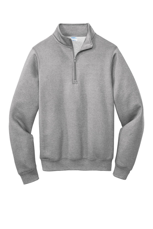 Front View of Athletic Hthr Port & Co Core Fleece 1/4-Zip Pullover Sweatshirt PC78Q