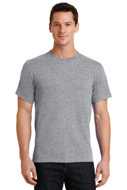 Front View of Athletic Hthr Port & Co Essential Tee. PC61 plain