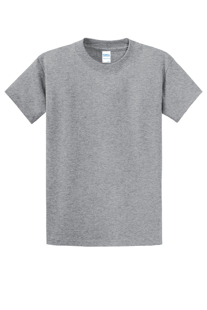 Front View of Athletic Hthr Port & Co Essential Tee. PC61 plain