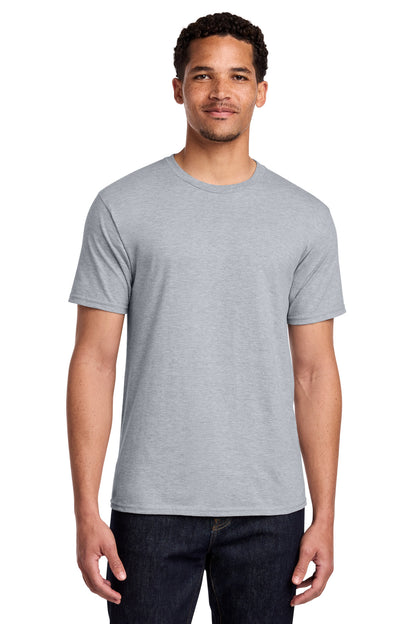 Front View of Athletic Hthr Port & Co Fan Favorite Tee. PC450 plain