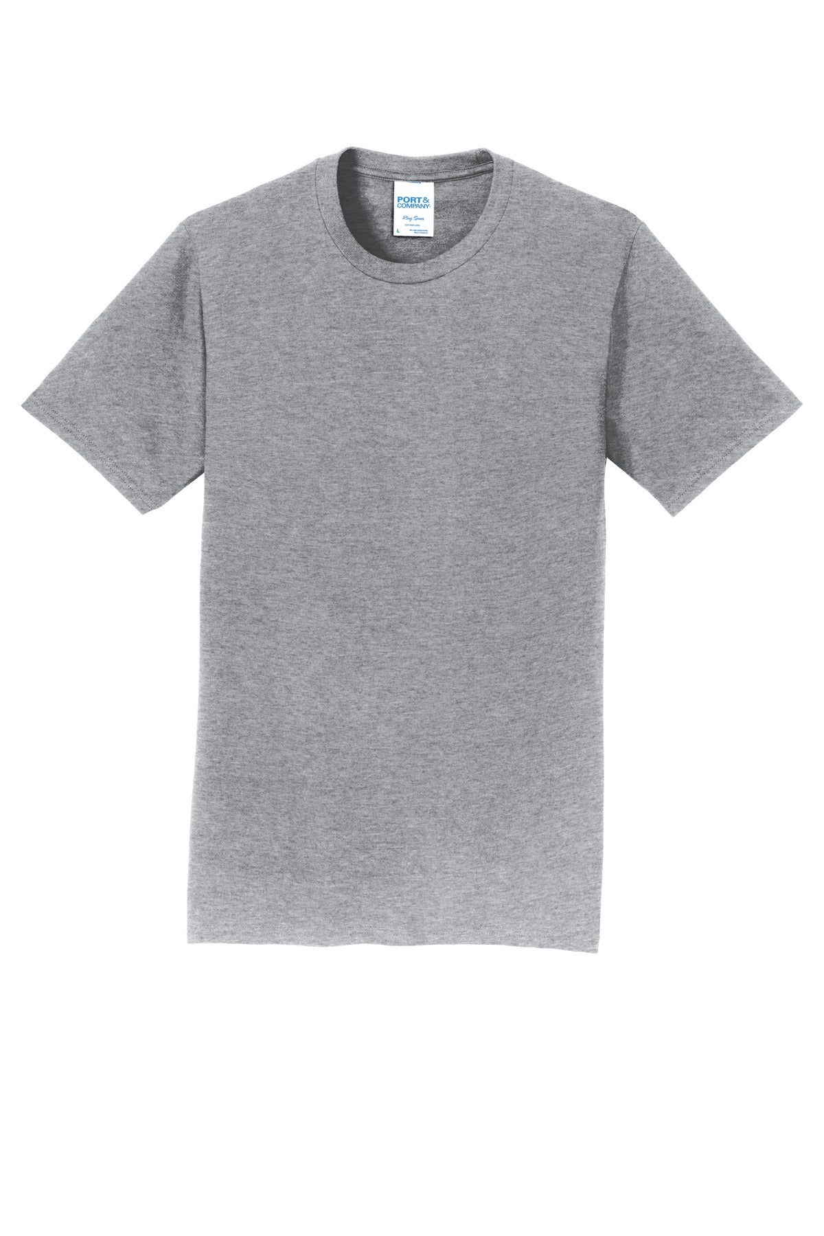 Front View of Athletic Hthr Port & Co Fan Favorite Tee. PC450 plain
