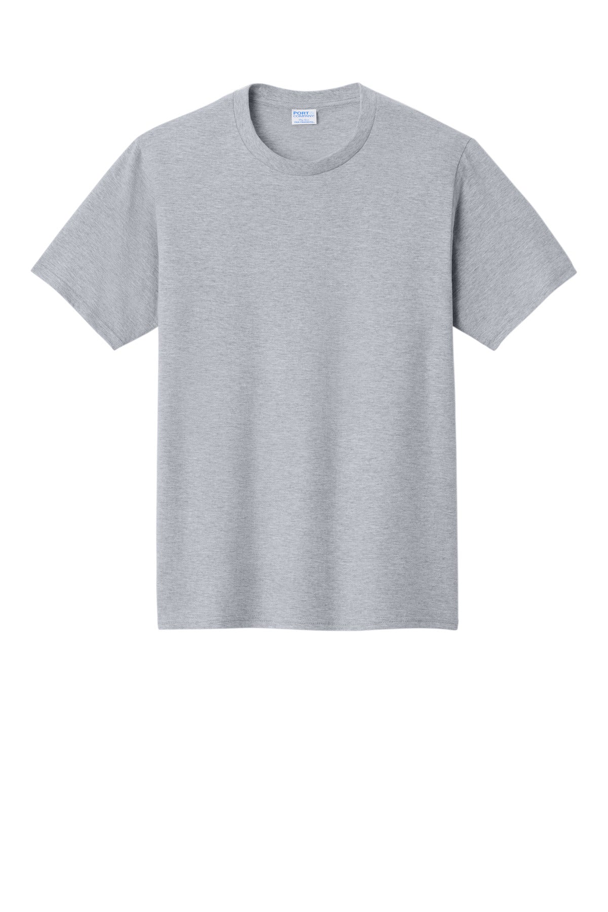Front View of Athletic Hthr Port & Co Fan Favorite Tee. PC450 plain