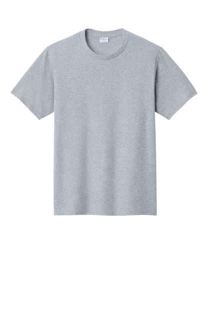 Front View of Athletic Hthr Port & Co Fan Favorite Tee. PC450 plain