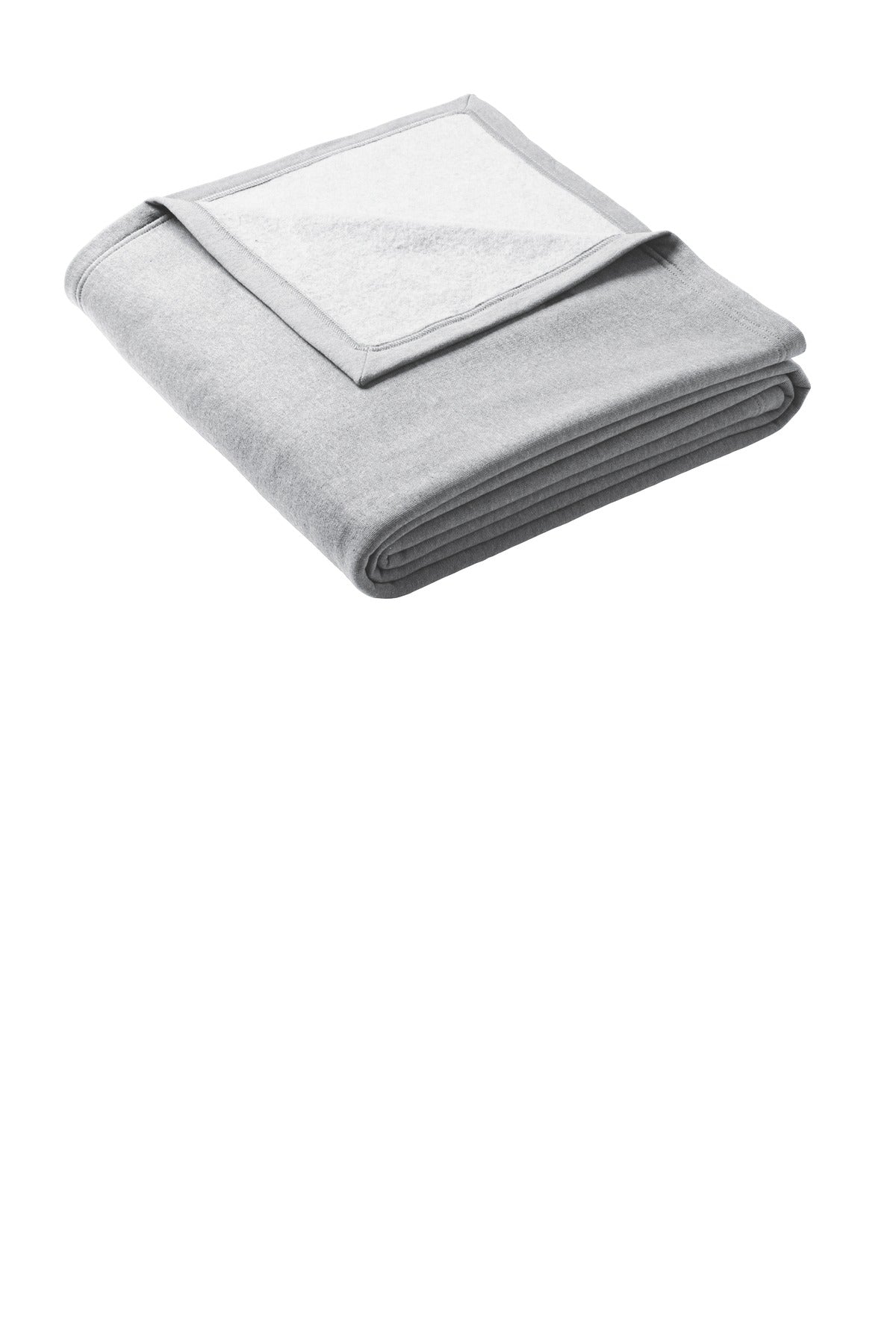 Front View of Athletic Hthr Port & Co Oversized Core Fleece Sweatshirt Blanket BP79 plain