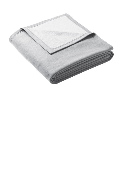 Front View of Athletic Hthr Port & Co Oversized Core Fleece Sweatshirt Blanket BP79 plain