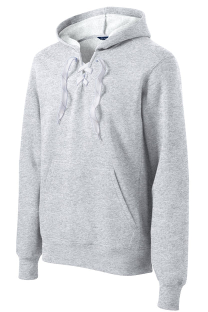 Front View of Athletic Hthr Sport-Tek Lace Up Pullover Hooded Sweatshirt. ST271 plain