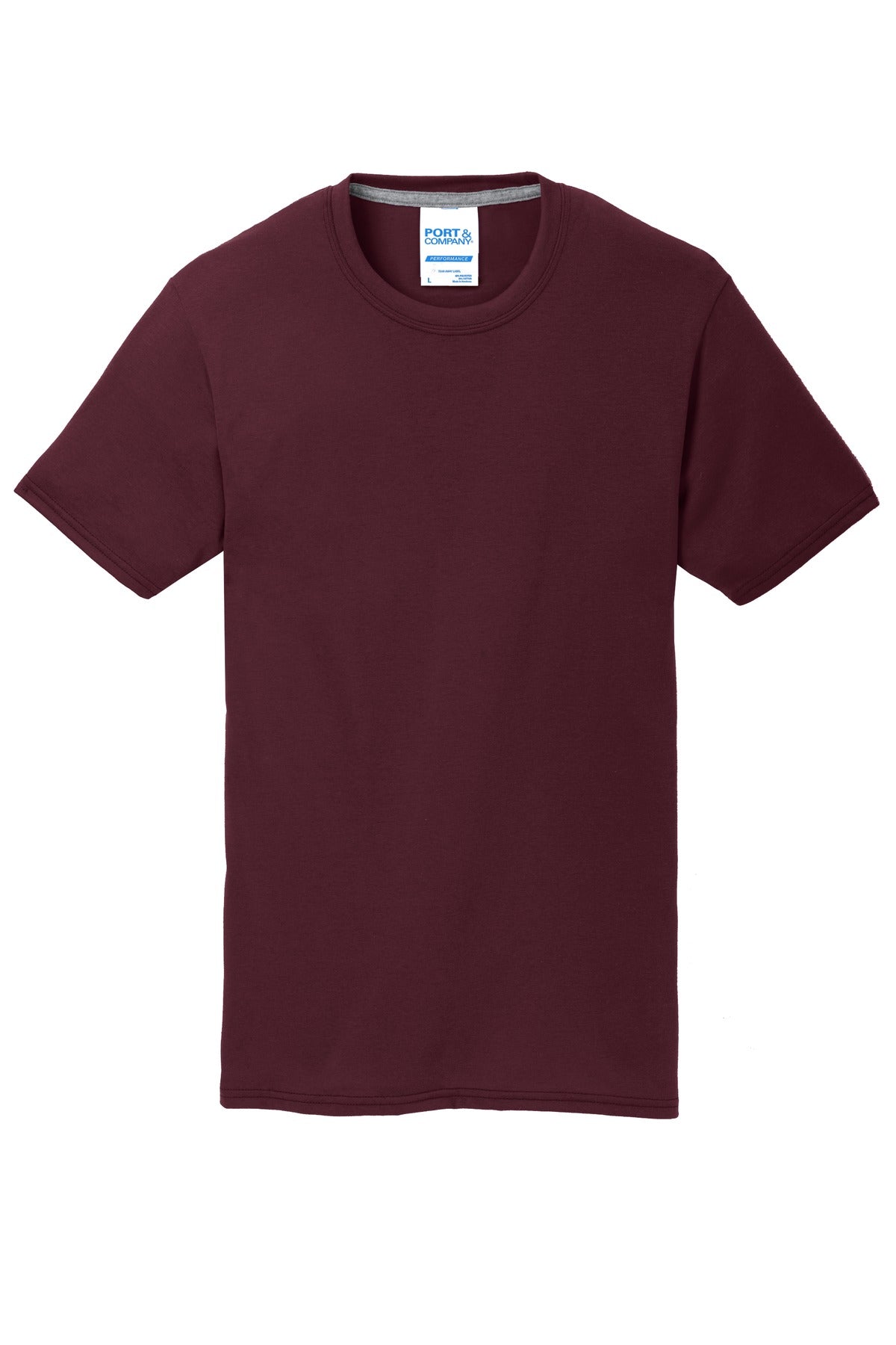 Front View of Athletic Mar Port & Co Performance Blend Tee. PC381 plain