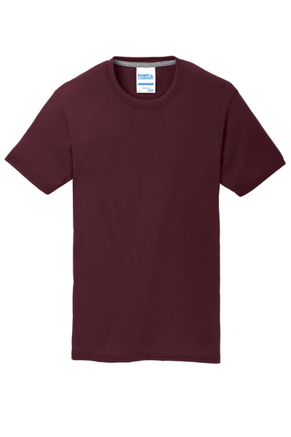 Front View of Athletic Mar Port & Co Performance Blend Tee. PC381 plain