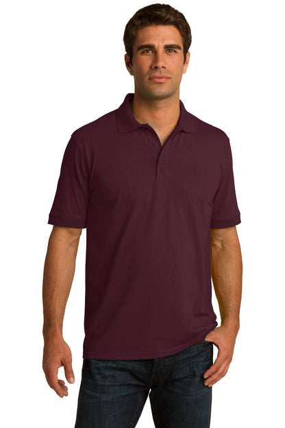 Front View of Athletic Marn Port & Co Core Blend Jersey Knit Polo. KP55 plain