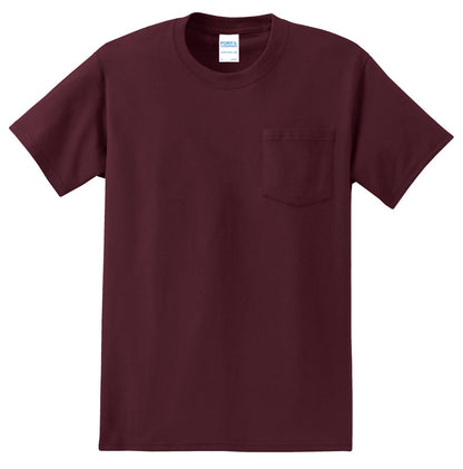 Front View of Athletic Marn Port & Co Tall Essential Pocket Tee. PC61PT plain