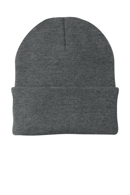 Front View of Athletic Oxfrd Port Authority Knit Cap. CP90 plain