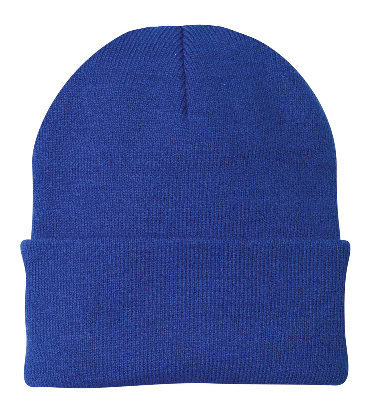 Front View of Athletic Royal Port Authority Knit Cap. CP90 plain