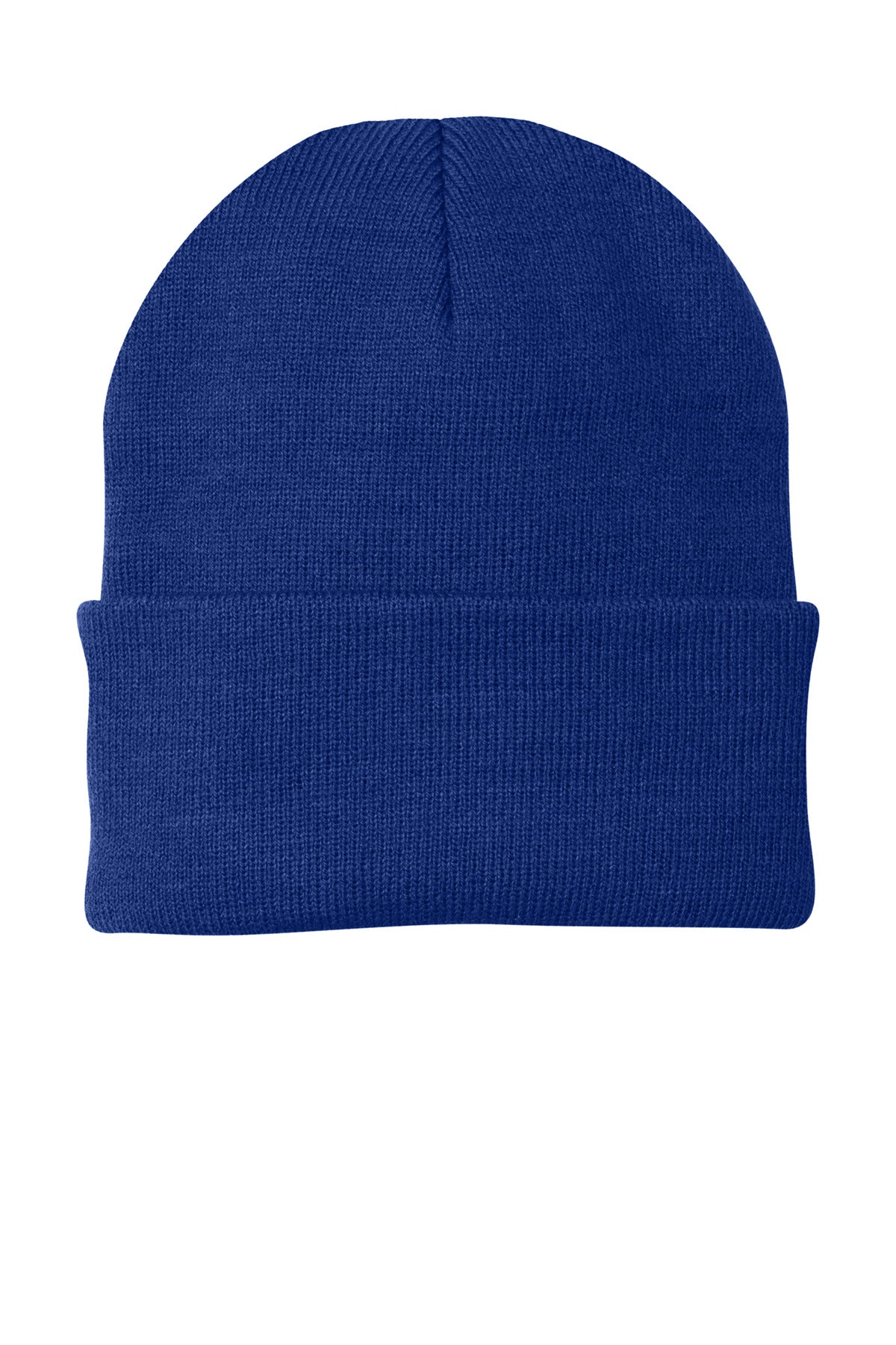Front View of Athletic Royal Port Authority Knit Cap. CP90 plain