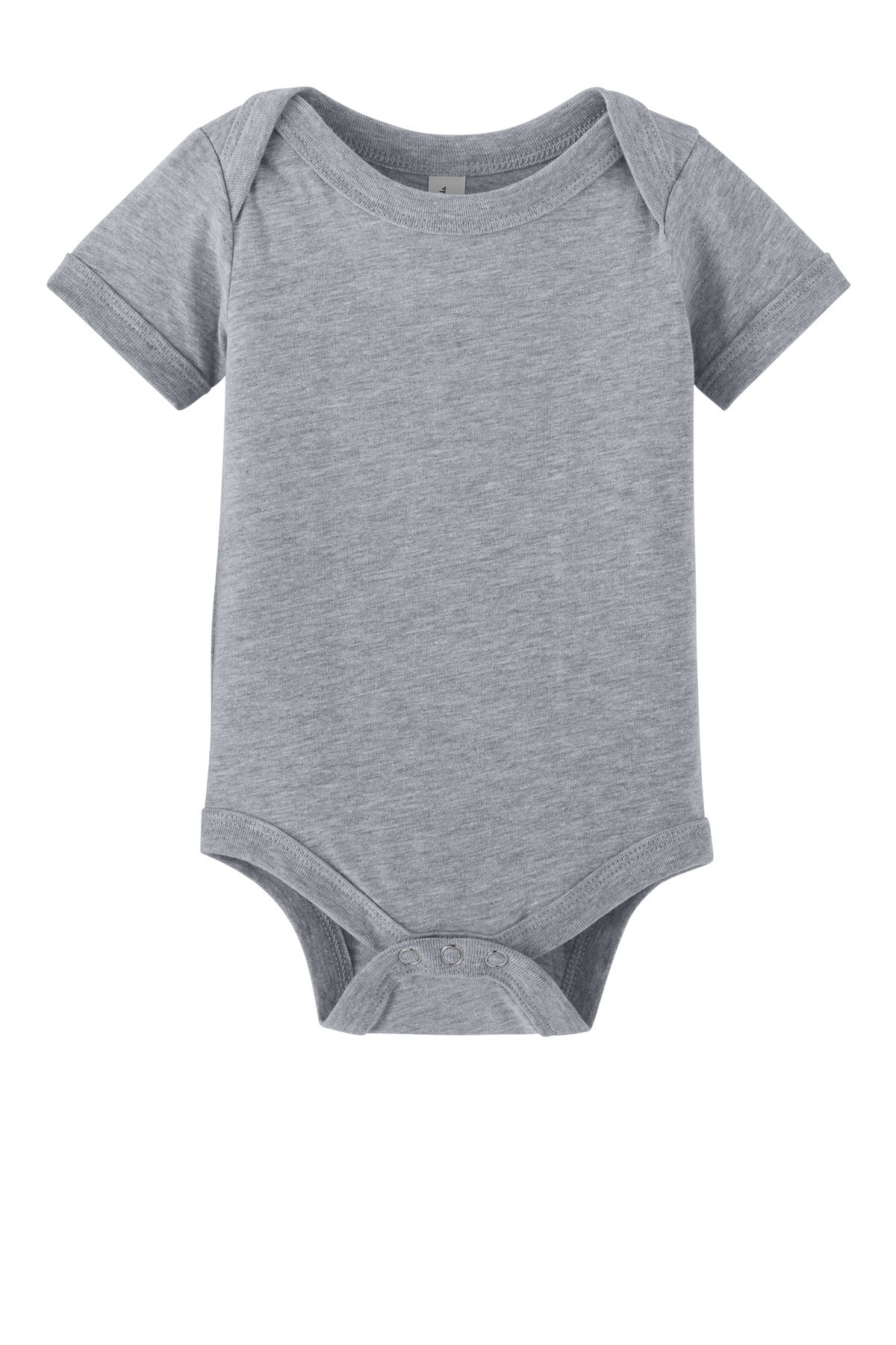 Front View of AthlHthr BELLA+CANVAS Infant Jersey Short Sleeve One Piece BC100B plain