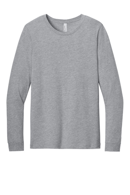 Front View of AthlHthr BELLA+CANVAS Unisex Heather CVC Long Sleeve Tee BC3501CVC plain