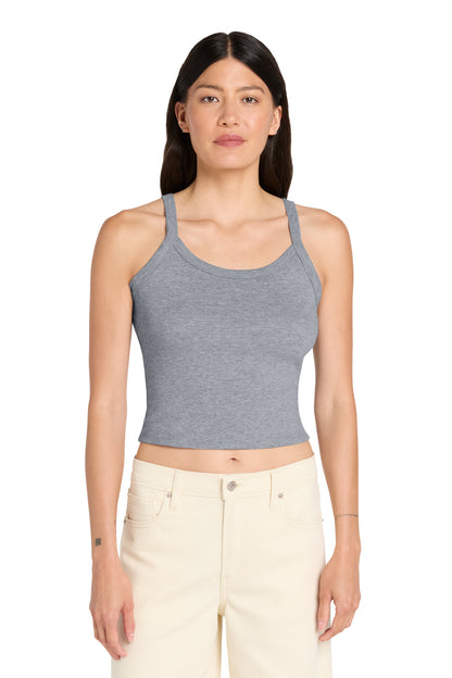 Front View of AthlHthr BELLA+CANVAS Women's Micro Rib Spaghetti Strap Tank BC1012 plain
