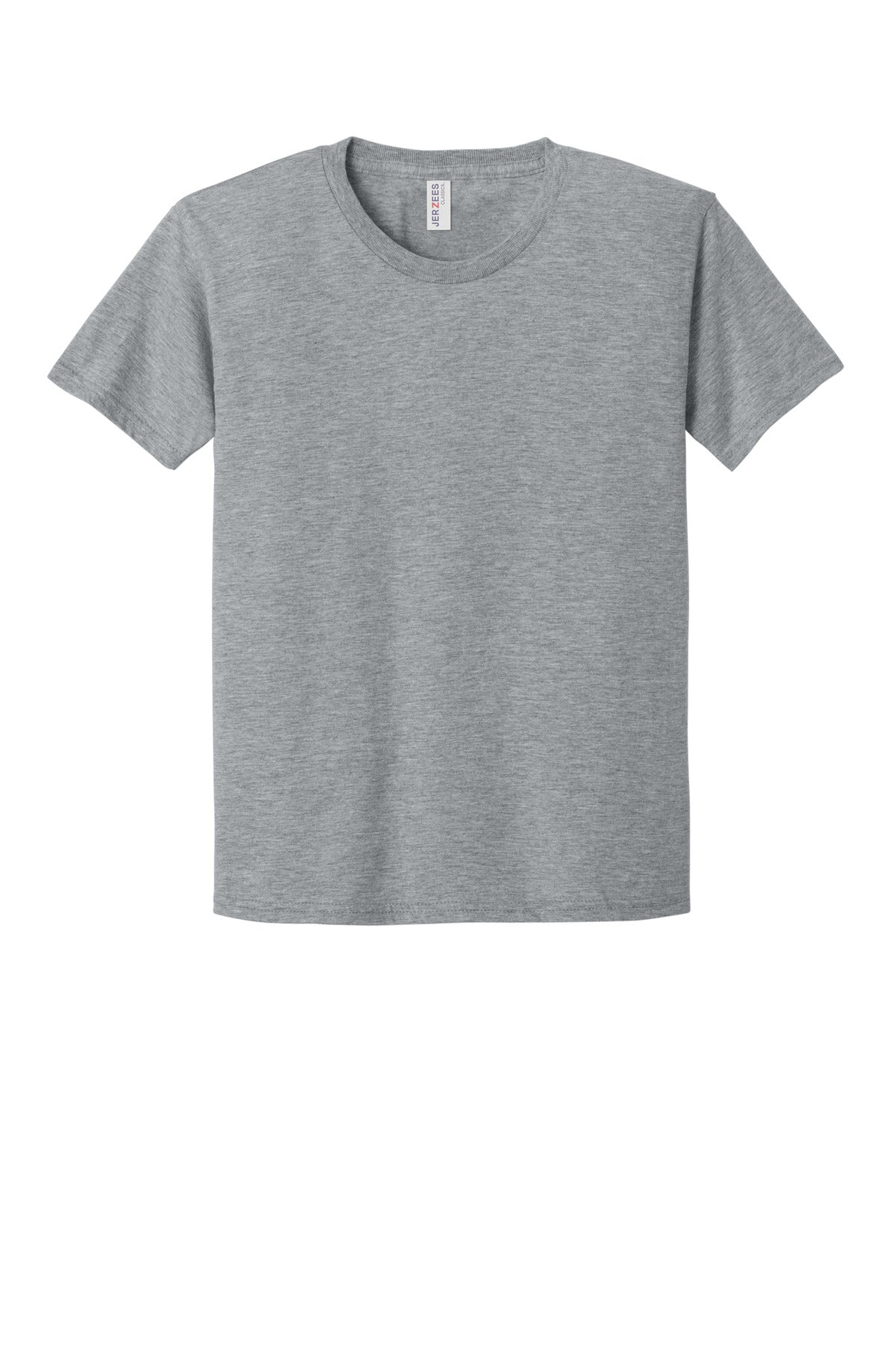 Front View of AthlHthr Jerzees Classics Youth Cotton T-Shirt 363Y plain
