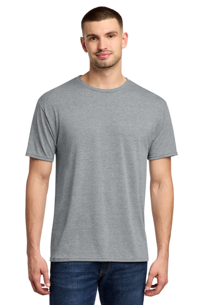 Front View of AthlHthr Jerzees Dri-Power 100% Polyester T-Shirt. 21M plain