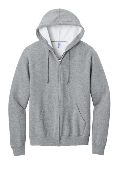 Front View of AthlHthr Jerzees - NuBlend Full-Zip Hooded Sweatshirt. 993M plain