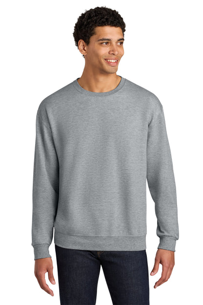 Front View of AthlHthr Jerzees Ultimate Unisex CVC Ring Spun Crewneck Sweatshirt IC48M plain