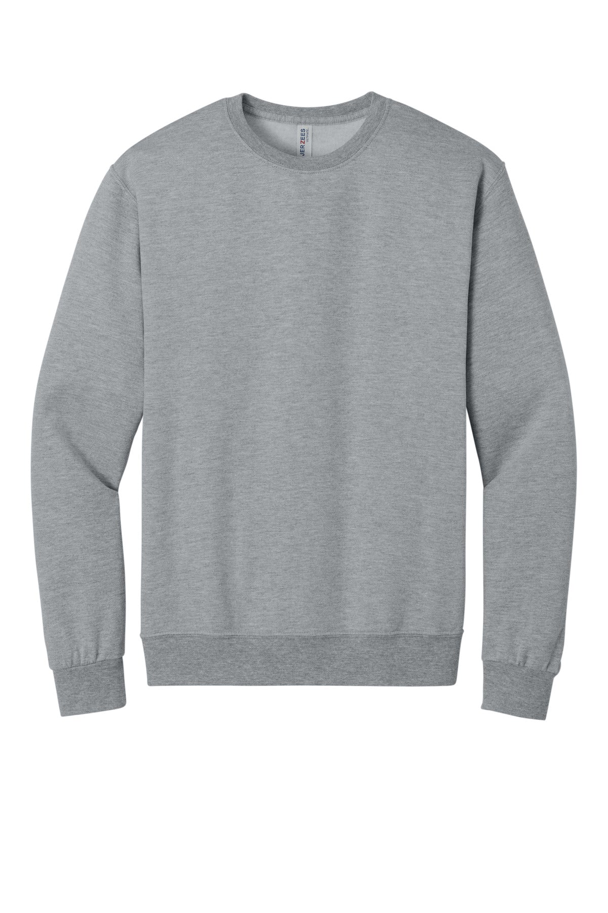 Front View of AthlHthr Jerzees Ultimate Unisex CVC Ring Spun Crewneck Sweatshirt IC48M plain