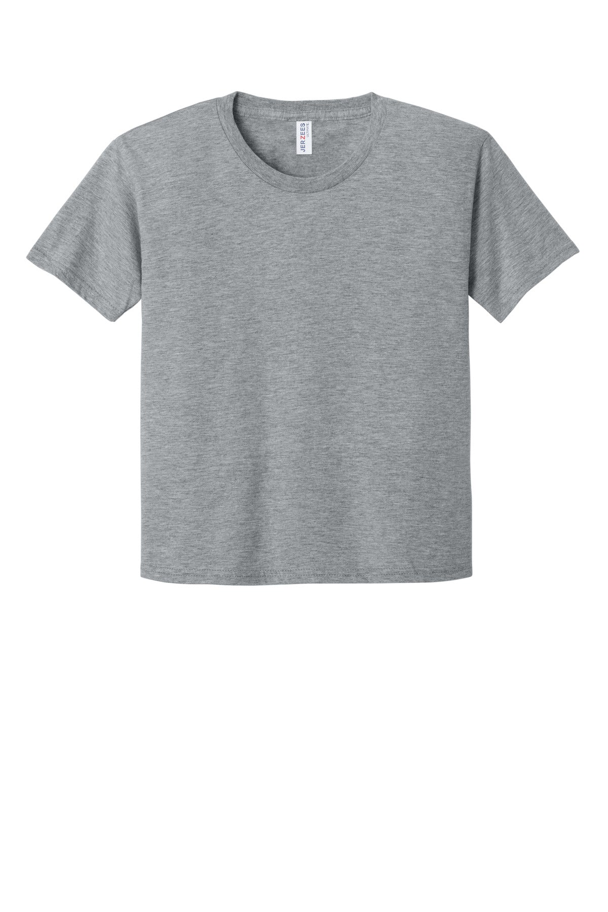 Front View of AthlHthr Jerzees Ultimate Youth Ring Spun T-Shirt IC46B plain