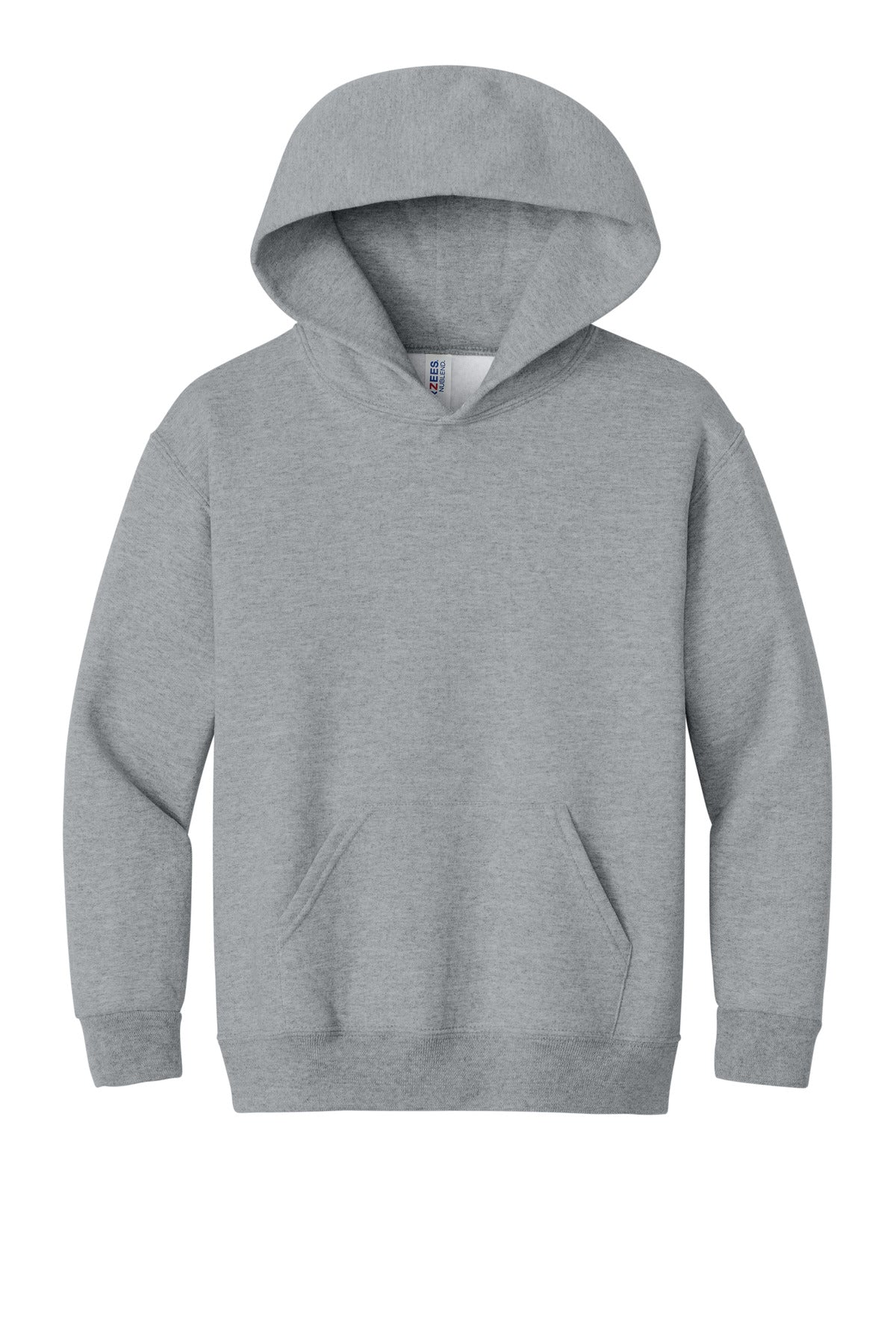 Front View of AthlHthr Jerzees - Youth NuBlend Pullover Hooded Sweatshirt. 996Y plain