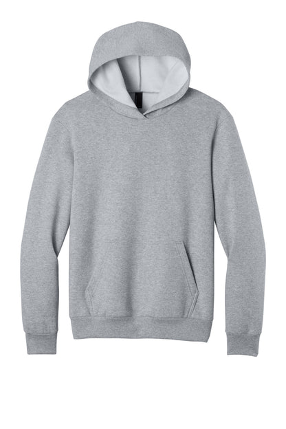 Front View of AthlHthr Port & Co Easy Fleece Pullover Hooded Sweatshirt PC68H plain