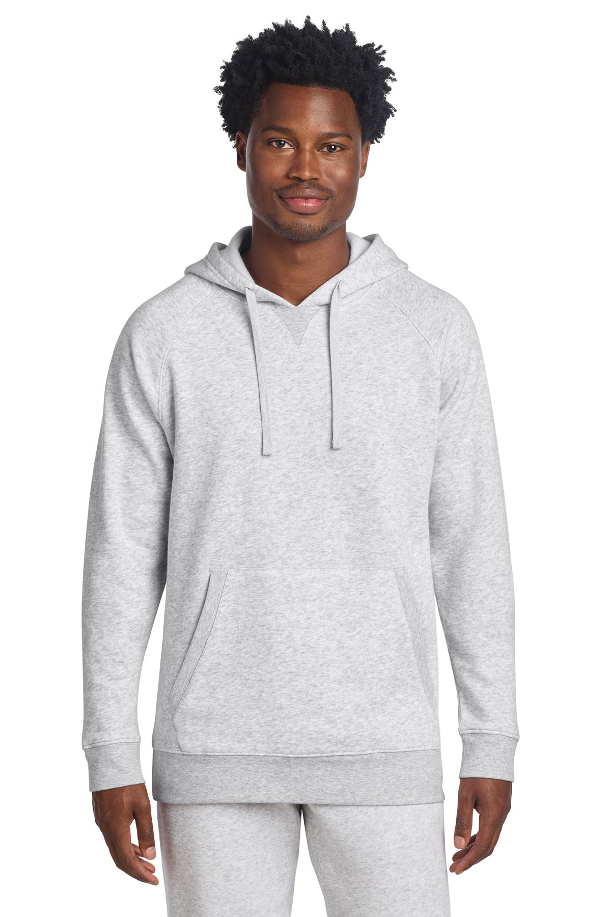 Front View of AthlHthr Sport-Tek Drive Fleece Pullover Hoodie STF200 plain