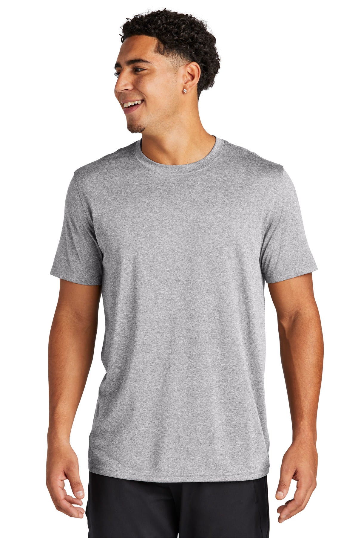Front View of AthlHthr Sport-Tek Echo Tee ST760 plain