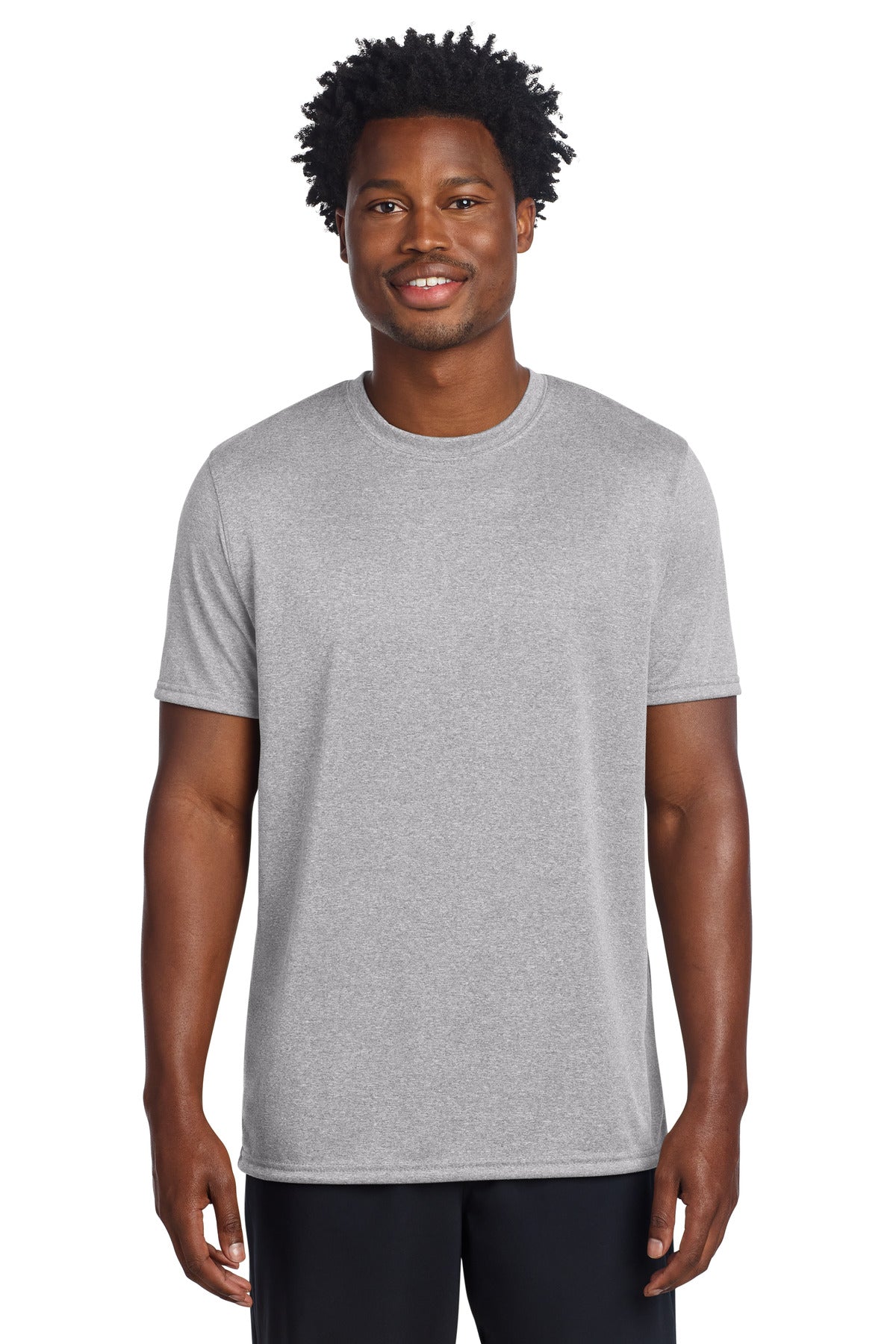 Front View of AthlHthr Sport-Tek Echo Tee ST760 plain