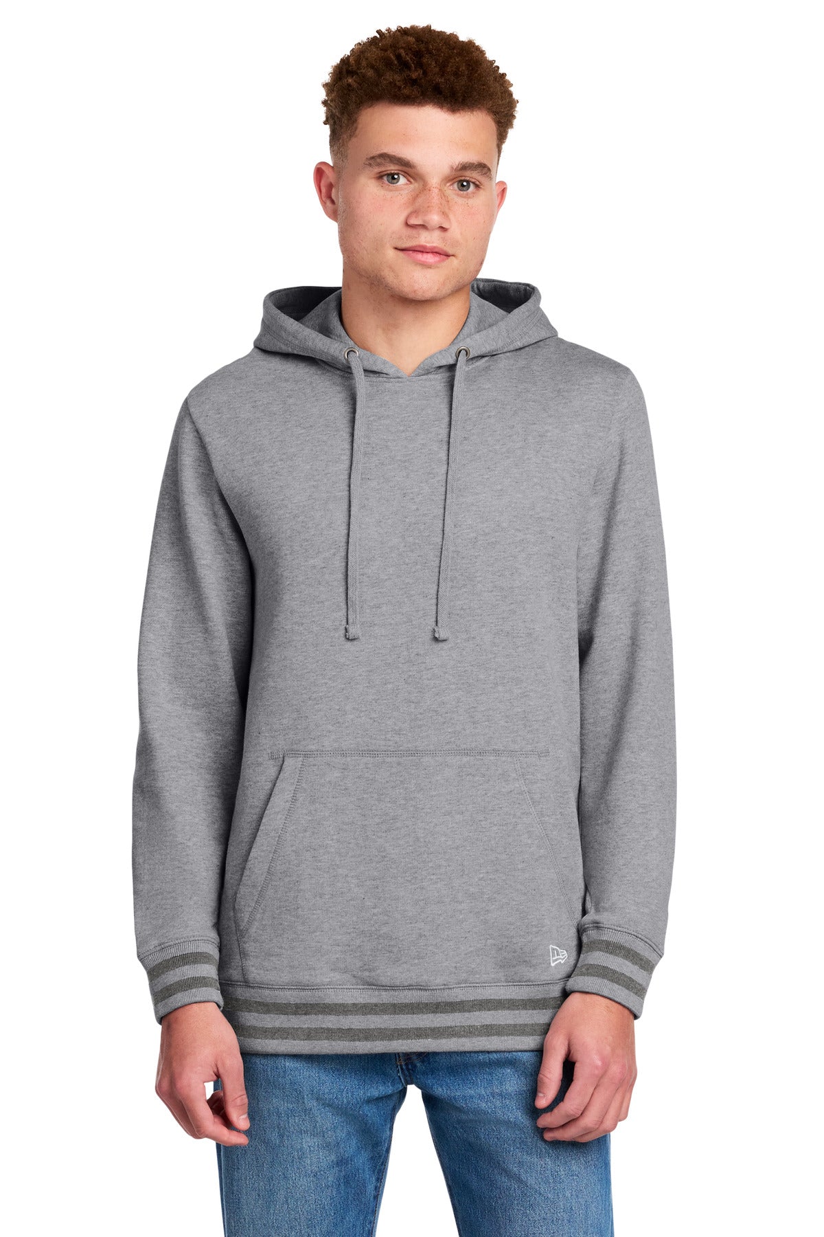 Front View of AtHt/DkHtG New Era Comeback Fleece Pullover Hoodie NEA550 plain