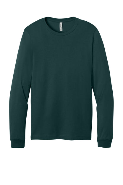 Front View of Atlantic BELLA+CANVAS Unisex Jersey Long Sleeve Tee. BC3501 plain