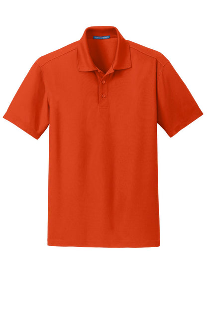 Front View of Autumn Orange Port Authority Dry Zone Grid Polo. K572 plain