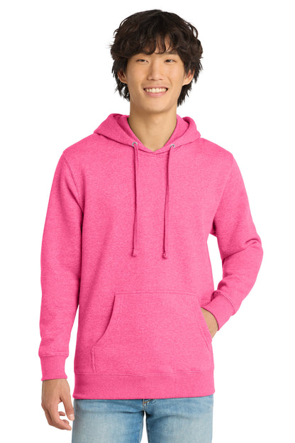 Front View of AwrnsPnkHt District V.I.T. Fleece Hoodie DT6100 plain