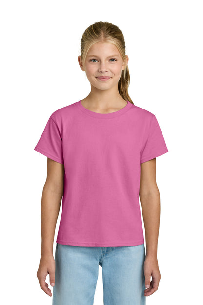 Front View of Azalea Gildan Youth Light Cotton Tee 3000B plain