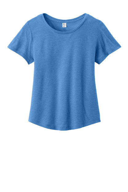 Front View of AzureBlue Allmade Women's Relaxed Tri-Blend Scoop Neck Tee AL2015 plain