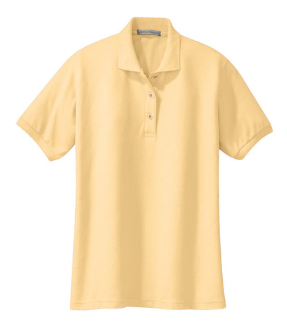 Front View of Banana Port Authority Women's Silk Touch Polo. L500 plain