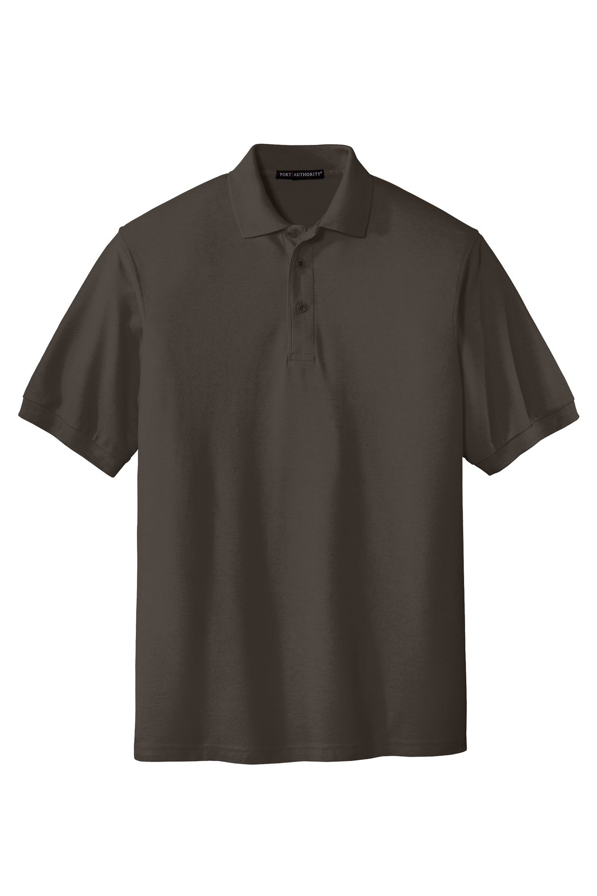 Front View of Bark Port Authority Silk Touch Polo K500 plain
