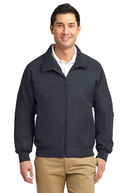 Front View of Batlshp Grey Port Authority Charger Jacket. J328 plain