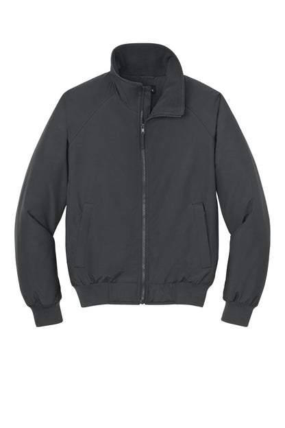 Front View of Batlshp Grey Port Authority Charger Jacket. J328 plain
